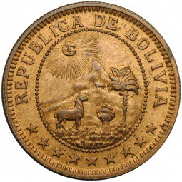 Монета 1 боливано 1951 Боливия