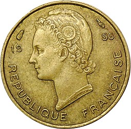 Монета 5 франков 1956 Французская Западная Африка