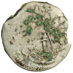 Монета Алтын 1718 Всадник в плаще