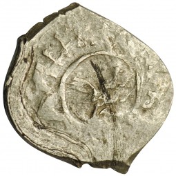 Монета Денга Даниил Борисович 1423 - 1429 Нижегородско-Суздальское великое княжество Петух вправо / Князь на троне