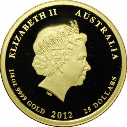 Монета 25 долларов 2012 Австралия Год дракона