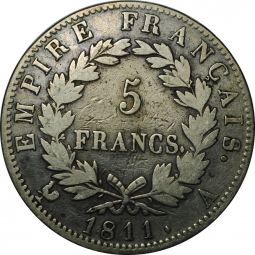 Монета 5 франков 1811 А Франция