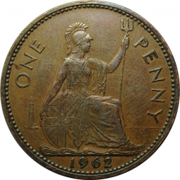 Монета 1 пенни 1962 Великобритания