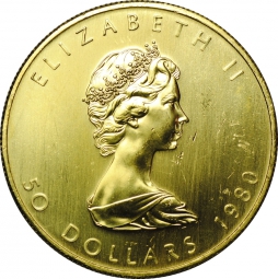 Монета 50 долларов 1980 Канада