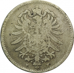 Монета 1 марка 1874F Германия