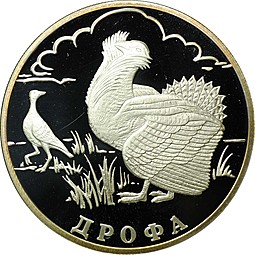 Монета 1 рубль 2004 СПМД Красная книга - Дрофа