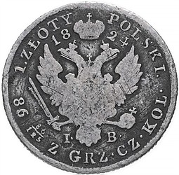 Монета 1 злотый 1824 IВ Для Польши