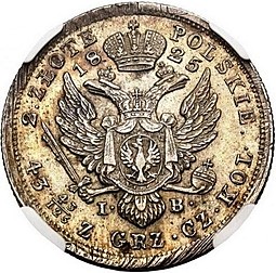 Монета 2 злотых 1825 IВ Для Польши