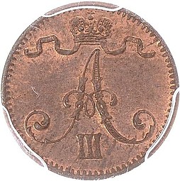 Монета 1 пенни 1884 Для Финляндии
