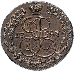 Монета 5 копеек 1787 КМ