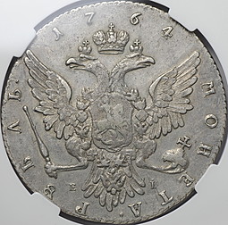 Монета 1 рубль 1764 ММД EI слаб ННР XF 45
