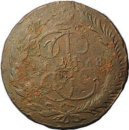 Монета 5 копеек 1768 ММ