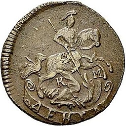 Монета Денга 1793 КМ