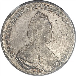 Монета Полтина 1787 СПБ ЯА