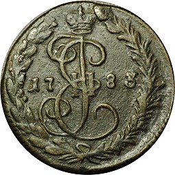 Монета Денга 1783 КМ