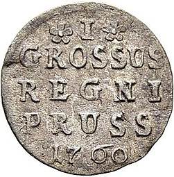 Монета 1 грош 1760 Для Пруссии