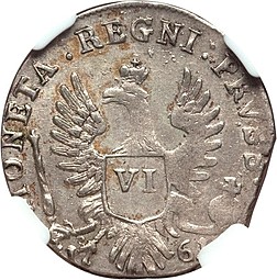 Монета 6 грошей 1761 Для Пруссии