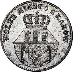 Монета 10 грошей 1835 Город Краков