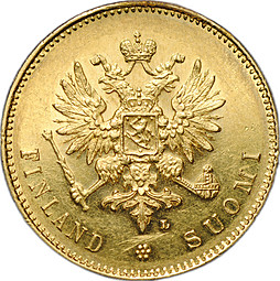 Монета 20 марок 1904 L Русская Финляндия