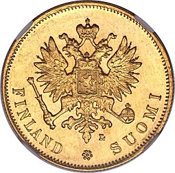 Монета 10 марок 1905 L Для Финляндии