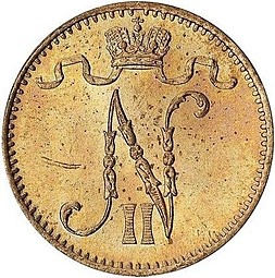 Монета 1 пенни 1899 Для Финляндии