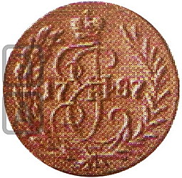 Монета Полушка 1787 ТМ Пробная