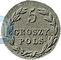 Монета 5 грошей 1829 KG Для Польши новодел