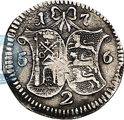 Монета 2 копейки 1756 Ливонезы Пробные