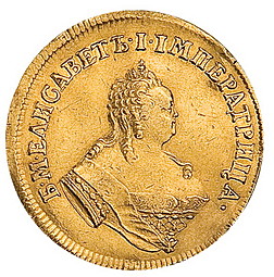 Монета Двойной червонец 1749 Орел на реверсе