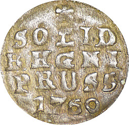 Монета Солид 1760 Для Пруссии