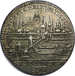 Монета 1/2 талера 1782 Регенсбург