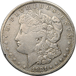 Монета 1 доллар 1921 S США