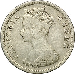 Монета 10 центов 1893 Гонгконг