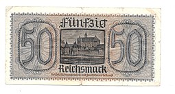 Банкнота 50 рейхсмарок (марок) 1940-1945 для оккупированных территорий Германия Третий Рейх