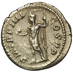 Монета Денарий 222-235 годов Римская империя Александр Север
