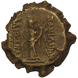 Монета Дихалк 126-123 до Н.Э. Сирия, Антиохия на Оронте, Селевкиды Александр II Зебина