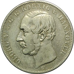 Монета 1 талер 1854 Ганновер
