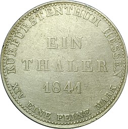 Монета 1 талер 1841 Гессен-Кассель