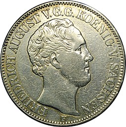 Монета 1 талер 1850 Саксония Германия