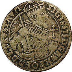 Монета 1/4 талера (ортсталер) 1623 Польша Речь Посполитая