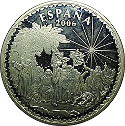 Монета 50 евро 2006 Христофор Колумб 500 лет со дня смерти