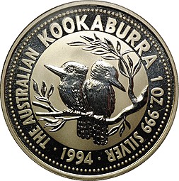 Монета 1 доллар 1994 Кукабара Австралия