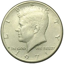 Монета 50 центов 1971 США