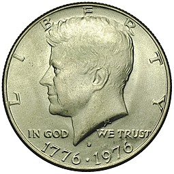 Монета 50 центов 1976 D 200 лет независимости США