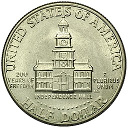 Монета 50 центов 1976 D 200 лет независимости США