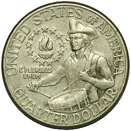 Монета 25 центов 1976 D Барабанщик 200 лет независимости США