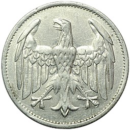 Монета 3 марки 1922 А без легенды вокруг орла Германия