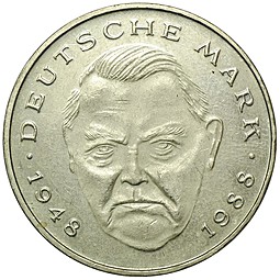 Монета 2 марки 1994 A Людвиг Эрхард Германия ФРГ