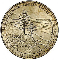 Монета 5 центов 2005 Выход к океану США