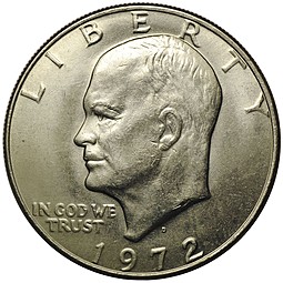 Монета 1 доллар 1972 D США